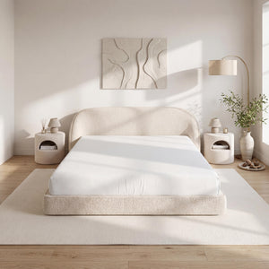 Hypnoa Modular Compressed Bed Frame - Queen Size, Easy Setup, Soft Upholstered