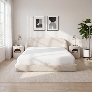 Hypnoa Modular Compressed Bed Frame - Queen Size, Easy Setup, Soft Upholstered