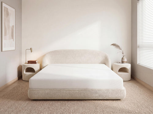 Hypnoa Modular Compressed Bed Frame - Queen Size, Easy Setup, Soft Upholstered