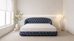 Hypnoa Modular Compressed Bed Frame - Queen Size, Easy Setup, Soft Upholstered