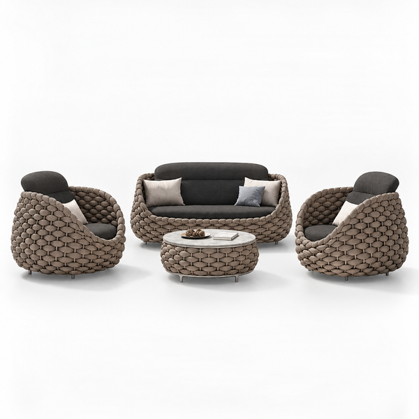 Alessia Woven Rope Outdoor Patio Set