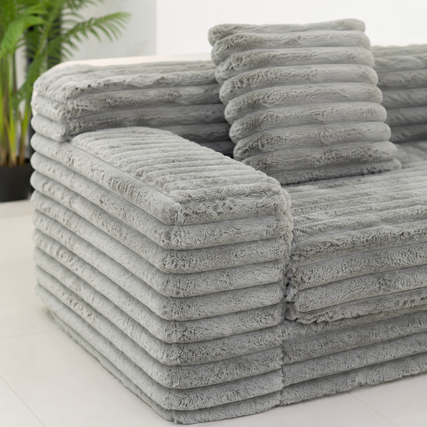 Martina Soft & Fluffy Plush Two Seater Sofa Bed