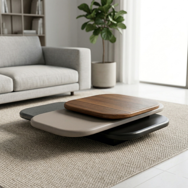 Tommaso Modern Coffee Table 130cm – Designer Layered Wood & Piano Finish