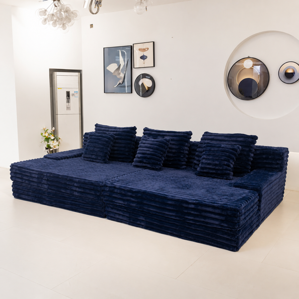 Martina Soft & Fluffy Plush Three Seater Sofa Bed