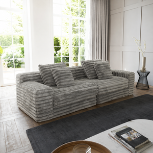 Martina Soft & Fluffy Plush Two Seater Sofa Bed