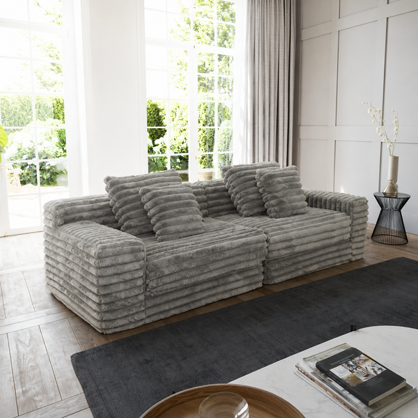 Martina Soft & Fluffy Plush Two Seater Sofa Bed