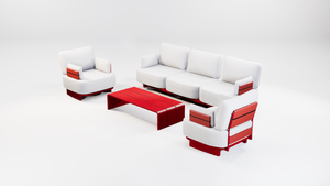 Mona Outdoor Lounge Set – Modern Aluminium Sofa & Coffee Table Set
