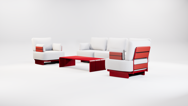 Mona Outdoor Lounge Set – Modern Aluminium Sofa & Coffee Table Set