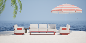 Mona Outdoor Lounge Set – Modern Aluminium Sofa & Coffee Table Set