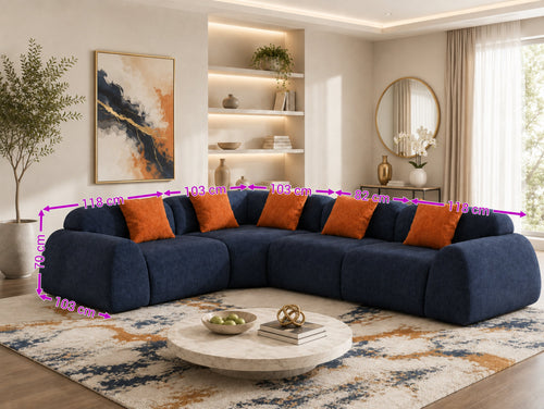 Beatrice Modular Cloud Sofa – Luxury Chenille Corner Lounge | Compressed Sofa Technology