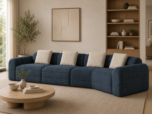 Viola Luxury Asymmetric Modular Cloud Sofa – Premium Chenille Compression Lounge