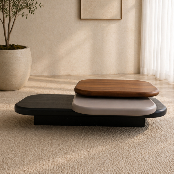 Tommaso Modern Coffee Table 130cm – Designer Layered Wood & Piano Finish