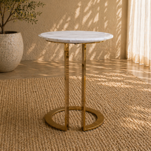 Athena Marble Coffee Table Set – Luxury Gold Stainless Steel & Side Table Set with Modern Sculptural Base