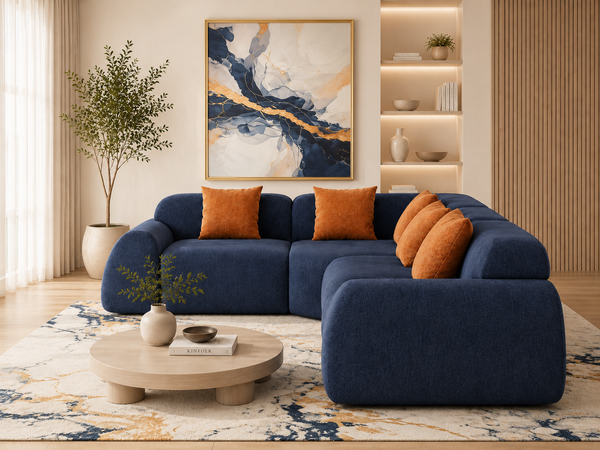 Beatrice Modular Cloud Sofa – Luxury Chenille Corner Lounge | Compressed Sofa Technology