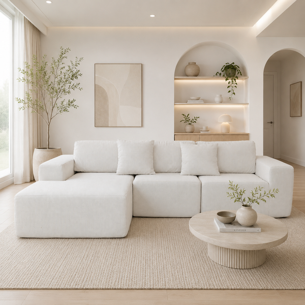 Elena L Shaped Modular Sectional Sofa With Left Chase