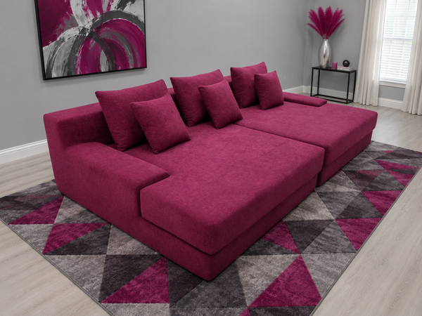 Martina Soft & Fluffy Plush Three Seater Sofa Bed