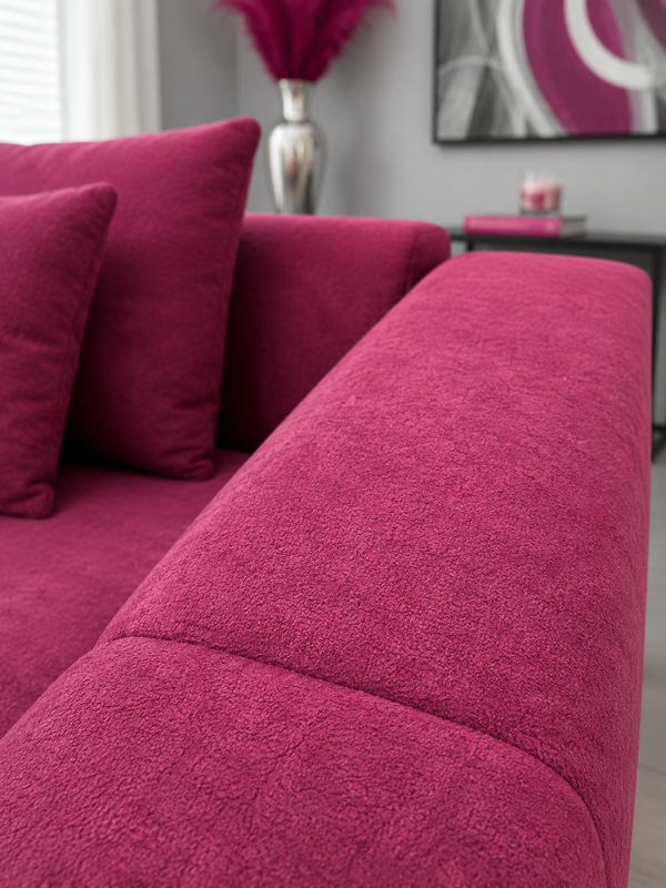 Martina Soft & Fluffy Plush Three Seater Sofa Bed