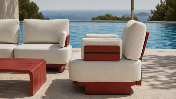 Mona Outdoor Lounge Set – Modern Aluminium Sofa & Coffee Table Set