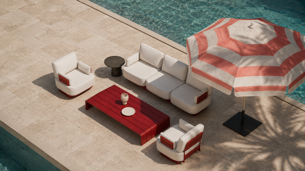 Mona Outdoor Lounge Set – Modern Aluminium Sofa & Coffee Table Set