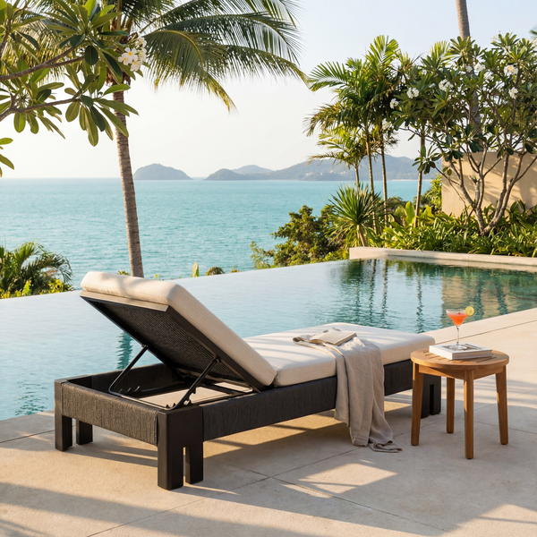 Camilla Teak Woven Sun Lounger