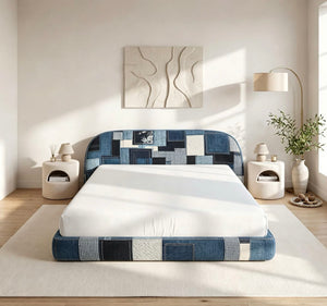 Hypnoa Modular Compressed Bed Frame - Queen Size, Easy Setup, Soft Upholstered