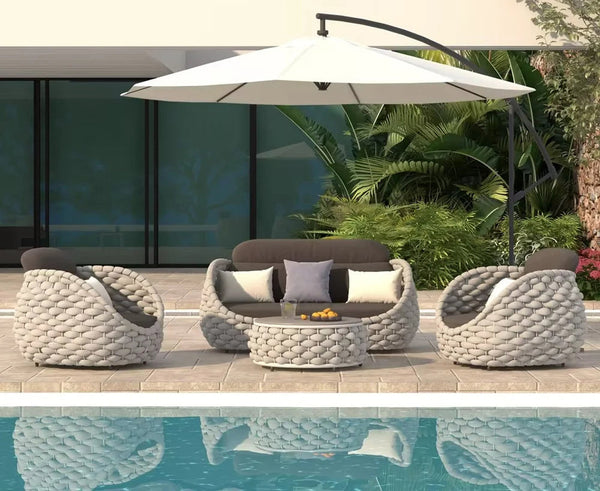 Alessia Woven Rope Outdoor Patio Set
