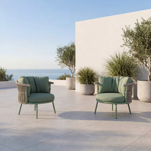 Capri Swivel Outdoor Rope Sofa with 12cm Cushion