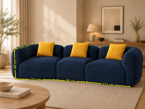 Ovela Luxury Curved Cloud Sofa – Premium Chenille Compression Couch