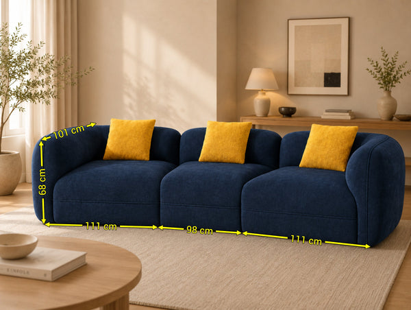 Ovela Luxury Curved Cloud Sofa – Premium Chenille Compression Couch