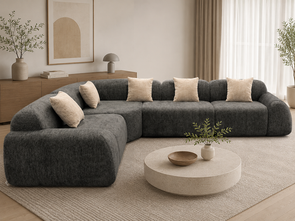 Beatrice Modular Cloud Sofa – Luxury Chenille Corner Lounge | Compressed Sofa Technology