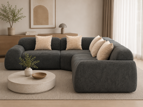 Beatrice Modular Cloud Sofa – Luxury Chenille Corner Lounge | Compressed Sofa Technology