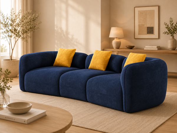 Ovela Luxury Curved Cloud Sofa – Premium Chenille Compression Couch