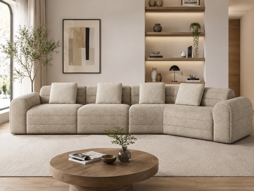 Viola Luxury Asymmetric Modular Cloud Sofa – Premium Chenille Compression Lounge