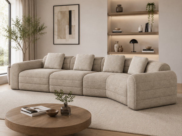 Viola Luxury Asymmetric Modular Cloud Sofa – Premium Chenille Compression Lounge