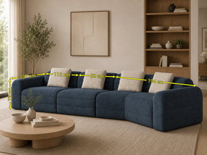 Viola Luxury Asymmetric Modular Cloud Sofa – Premium Chenille Compression Lounge