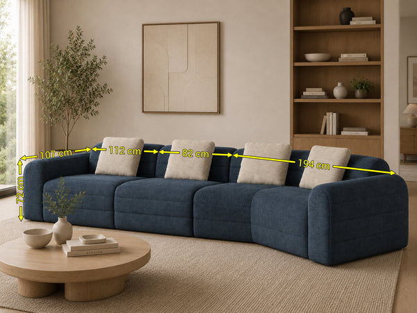 Viola Luxury Asymmetric Modular Cloud Sofa – Premium Chenille Compression Lounge