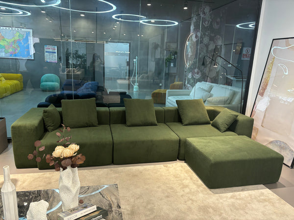 Luca Three Seater Modular Lounge - Sage Green