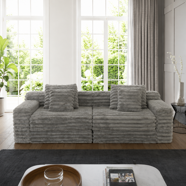 Martina Soft & Fluffy Plush Two Seater Sofa Bed