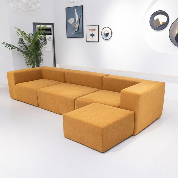 Luca Three Seater Modular Lounge - Golden Brown