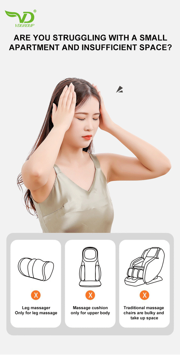 VD Rocking Massage Chair with Heat & Vibration – Space-Saving Full Body Recliner with Synchronized Massage, Adjustable Leg Rest & Smart Remote