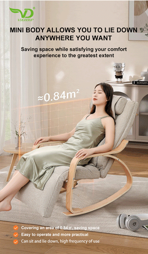 VD Rocking Massage Chair with Heat & Vibration – Space-Saving Full Body Recliner with Synchronized Massage, Adjustable Leg Rest & Smart Remote