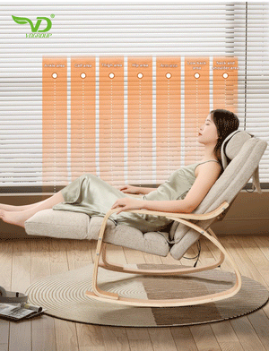 VD Rocking Massage Chair with Heat & Vibration – Space-Saving Full Body Recliner with Synchronized Massage, Adjustable Leg Rest & Smart Remote