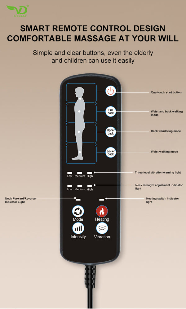 VD Rocking Massage Chair with Heat & Vibration – Space-Saving Full Body Recliner with Synchronized Massage, Adjustable Leg Rest & Smart Remote