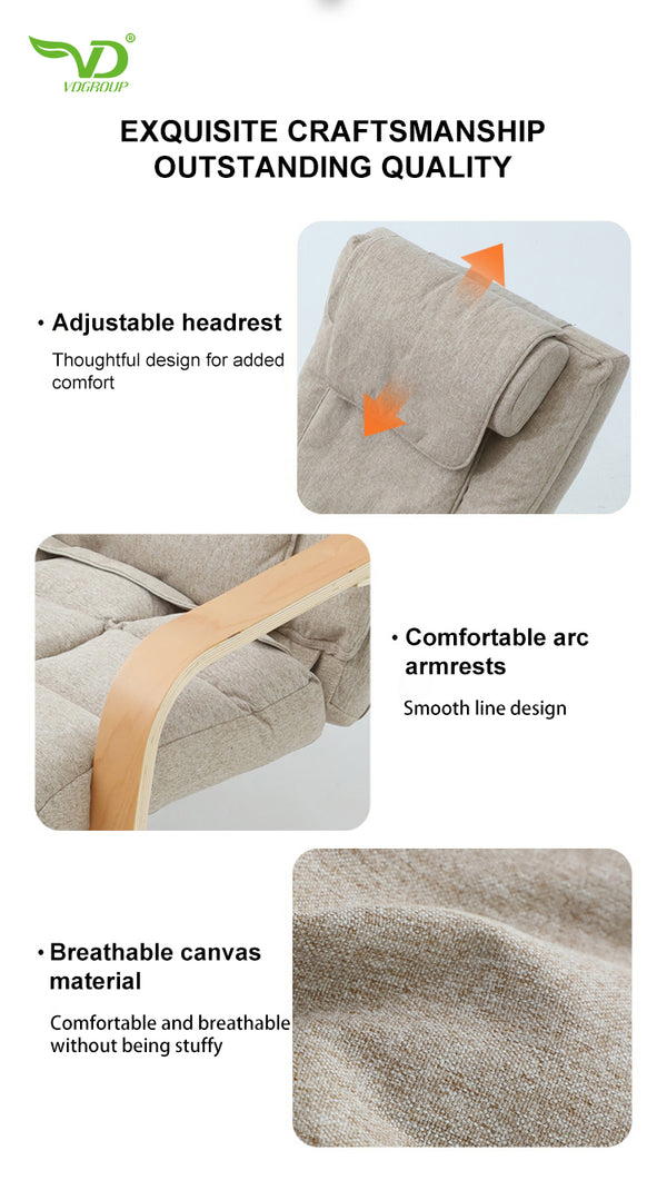 VD Rocking Massage Chair with Heat & Vibration – Space-Saving Full Body Recliner with Synchronized Massage, Adjustable Leg Rest & Smart Remote