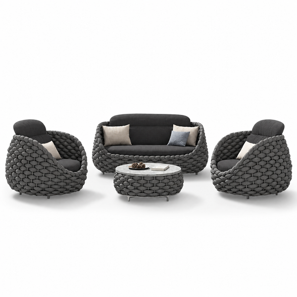 Alessia Woven Rope Outdoor Patio Set