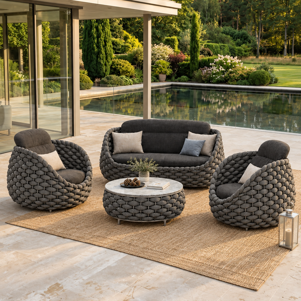 Alessia Woven Rope Outdoor Patio Set