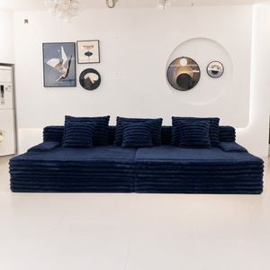 Martina Soft & Fluffy Plush Three Seater Sofa Bed