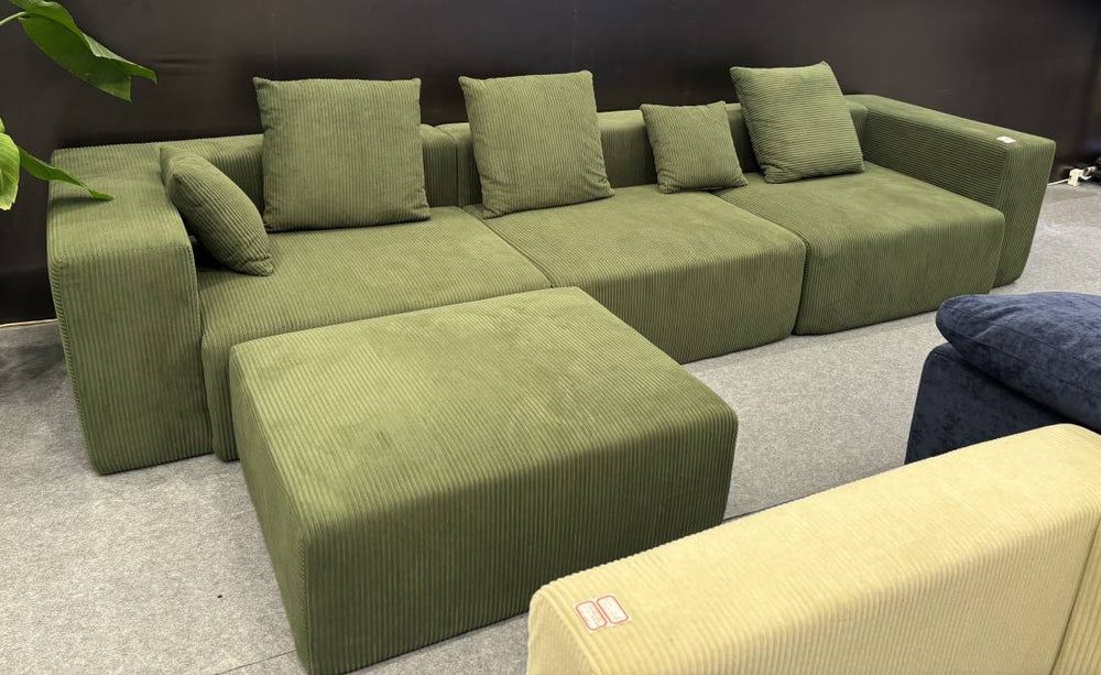 Luca Three Seater Modular Lounge - Sage Green