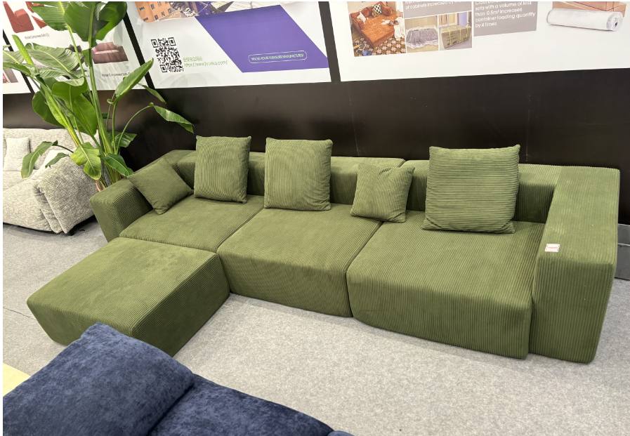 Luca Three Seater Modular Lounge - Sage Green