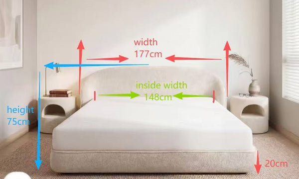 Hypnoa Modular Compressed Bed Frame - Queen Size, Easy Setup, Soft Upholstered